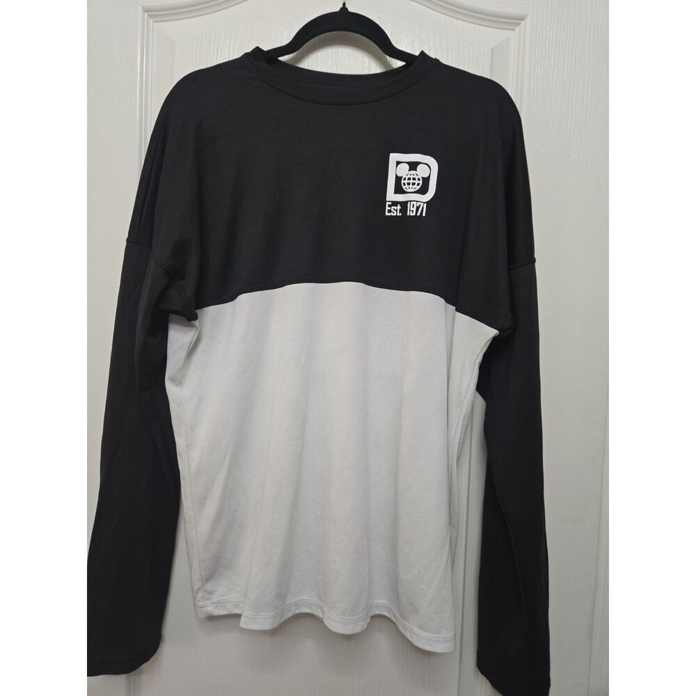 Walt Disney World Spirit Jersey T-Shirt Long Sleeve White Black Adult Size L